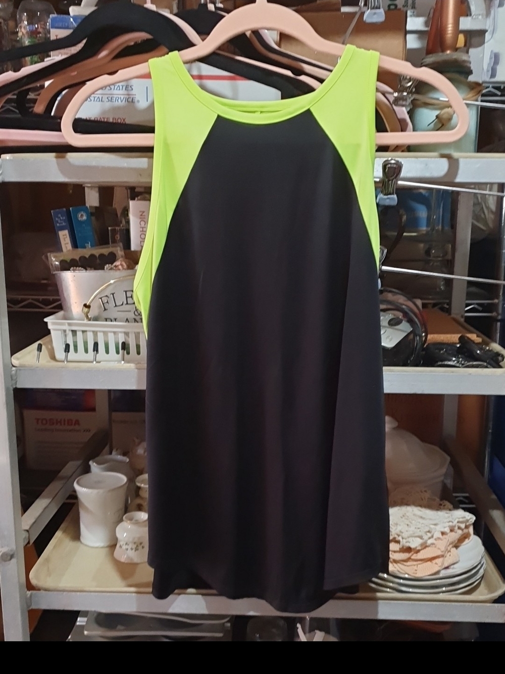 City Streets Black and Neon Yellow Women's Tank